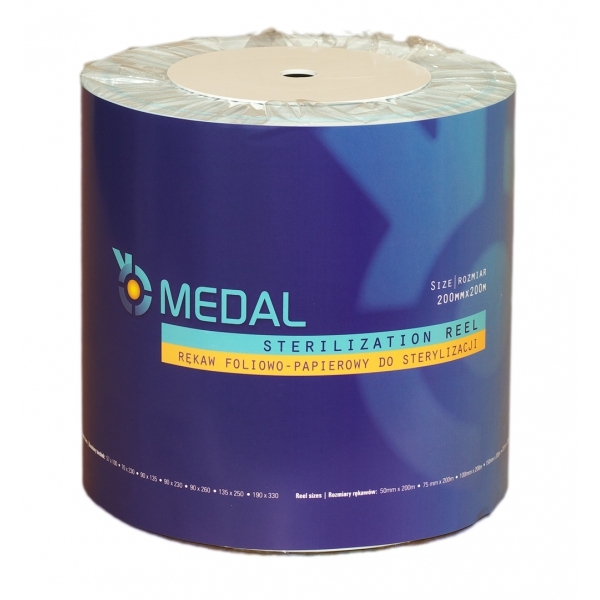 Rękaw do sterylizacji z fałdą MEDAL 20cm x 100m